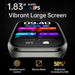 Smartwatch MT66 con schermo curvo IPS da 1,83 pollici e batteria da 1000 mAh.
