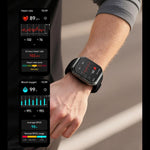 Smartwatch MT66 con schermo curvo IPS da 1,83 pollici e batteria da 1000 mAh.