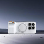 Supporto magnetico per smartphone con impugnatura ergonomica e attacco a scatto., Single Grip, With Fill Light