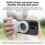 Supporto magnetico per smartphone con impugnatura ergonomica e attacco a scatto., Single Grip, With Fill Light