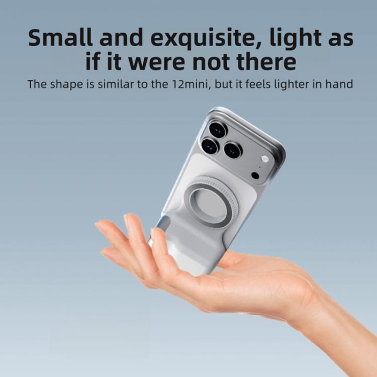 Supporto magnetico per smartphone con impugnatura ergonomica e attacco a scatto., Single Grip, With Fill Light
