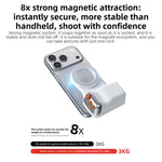 Supporto magnetico per smartphone con impugnatura ergonomica e attacco a scatto., Single Grip, With Fill Light
