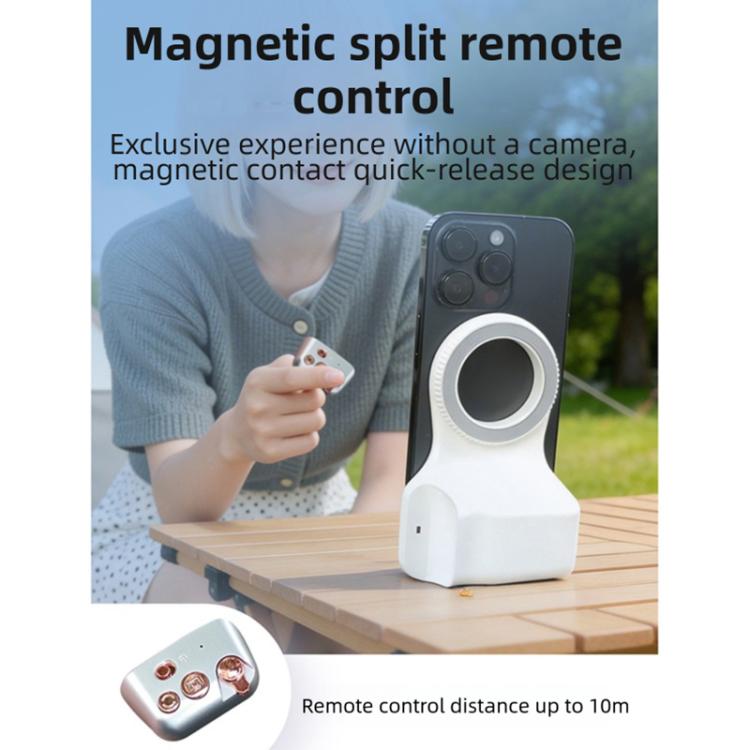 Supporto magnetico per smartphone con impugnatura ergonomica e attacco a scatto., Single Grip, With Fill Light