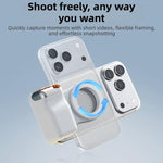 Supporto magnetico per smartphone con impugnatura ergonomica e attacco a scatto., Single Grip, With Fill Light