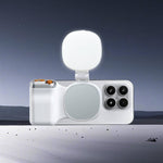 Supporto magnetico per smartphone con impugnatura ergonomica e attacco a scatto., Single Grip, With Fill Light