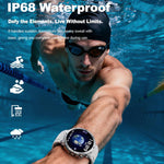 Smartwatch MT68 per avventure all'aria aperta con display IPS da 1,7 pollici, batteria da 1000 mAh e torcia.