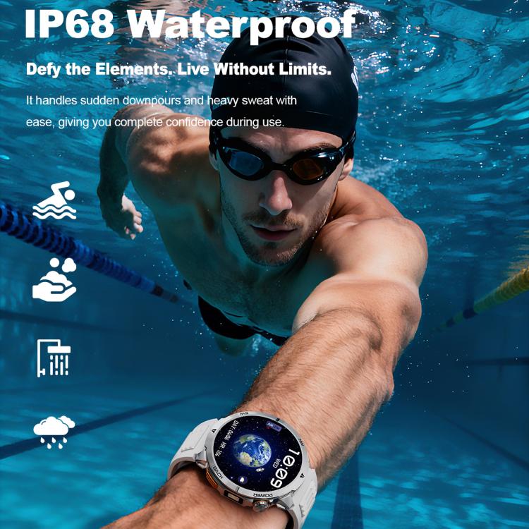 Smartwatch MT68 per avventure all'aria aperta con display IPS da 1,7 pollici, batteria da 1000 mAh e torcia.