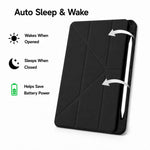 Custodia in pelle XDcase con motivo a grana di riso, pieghevole a Y, per tablet smart e con porta penna., For iPad Air 11 inch 2026 / 2025 / 2024, For iPad 2025 / 2022, For iPad Pro 11 inch 2022 / 2021 / 2020