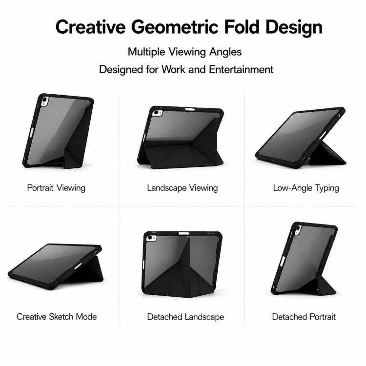 Custodia in pelle XDcase con motivo a grana di riso, pieghevole a Y, per tablet smart e con porta penna., For iPad Pro 12.9 inch 2022 / 2021 / 2020