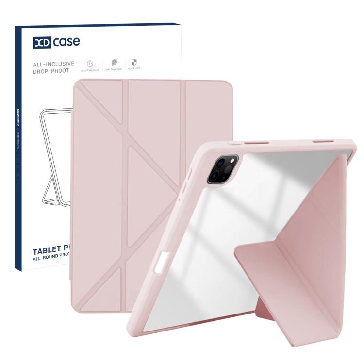 Custodia in pelle XDcase con motivo a grana di riso, pieghevole a Y, per tablet smart e con porta penna., For iPad Pro 12.9 inch 2022 / 2021 / 2020