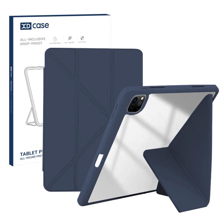 Custodia in pelle XDcase con motivo a grana di riso, pieghevole a Y, per tablet smart e con porta penna., For iPad Pro 12.9 inch 2022 / 2021 / 2020