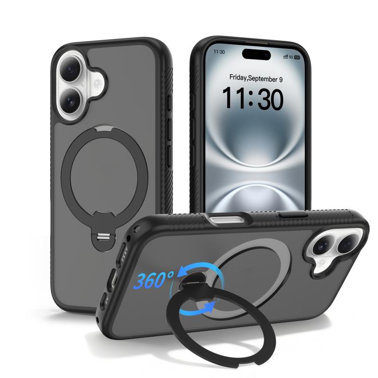 Custodia per telefono antiurto con supporto magnetico girevole a 360° e airbag., For iPhone 16