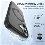Custodia per telefono antiurto con supporto magnetico girevole a 360° e airbag., For iPhone 16