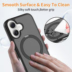 Custodia per telefono antiurto con supporto magnetico girevole a 360° e airbag., For iPhone 16
