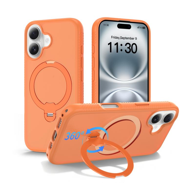 Custodia per telefono antiurto con supporto magnetico girevole a 360° e airbag., For iPhone 16