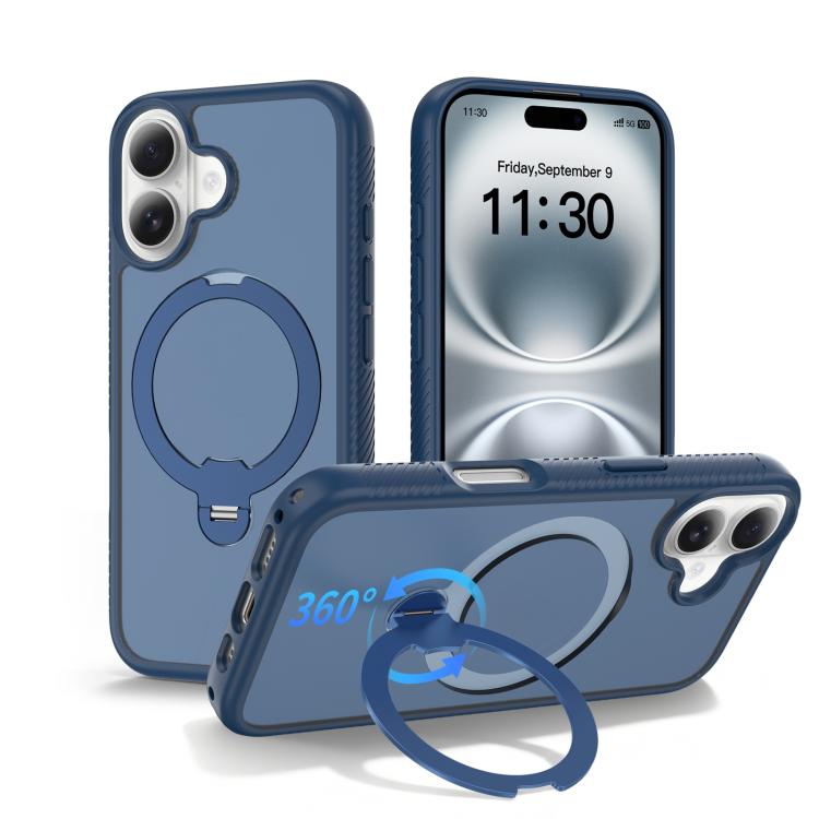 Custodia per telefono antiurto con supporto magnetico girevole a 360° e airbag., For iPhone 16