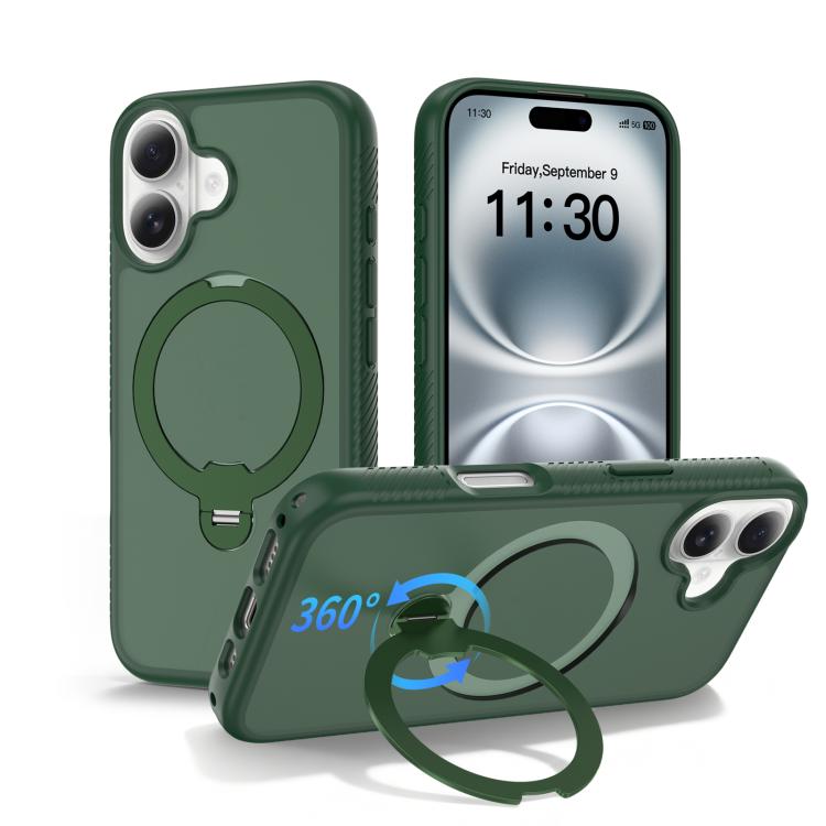 Custodia per telefono antiurto con supporto magnetico girevole a 360° e airbag., For iPhone 16