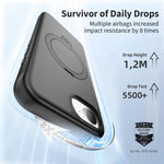 Custodia per telefono antiurto con supporto magnetico girevole a 360° e airbag., For iPhone 16e / 17e, For iPhone 17 Pro Max, For iPhone 17 Pro, For iPhone 17, For iPhone Air, For iPhone 16 Pro Max