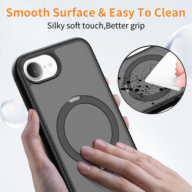 Custodia per telefono antiurto con supporto magnetico girevole a 360° e airbag., For iPhone 16e / 17e, For iPhone 17 Pro Max, For iPhone 17 Pro, For iPhone 17, For iPhone Air, For iPhone 16 Pro Max