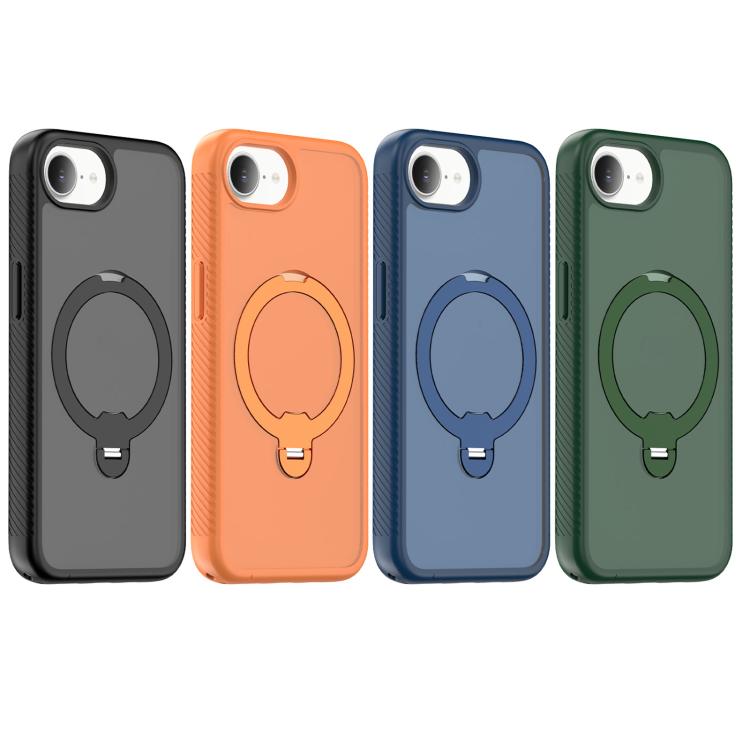Custodia per telefono antiurto con supporto magnetico girevole a 360° e airbag., For iPhone 16e / 17e, For iPhone 17 Pro Max, For iPhone 17 Pro, For iPhone 17, For iPhone Air, For iPhone 16 Pro Max