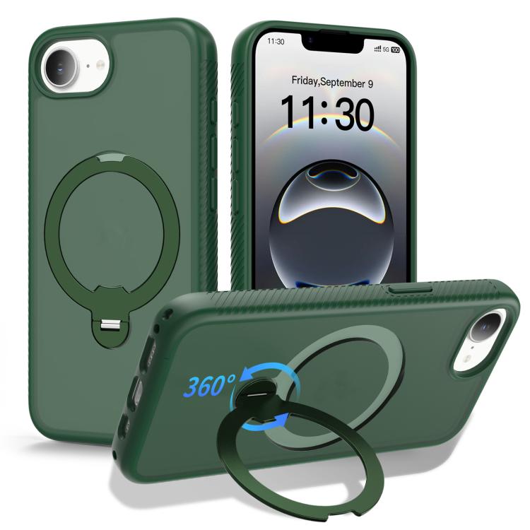 Custodia per telefono antiurto con supporto magnetico girevole a 360° e airbag., For iPhone 16e / 17e, For iPhone 17 Pro Max, For iPhone 17 Pro, For iPhone 17, For iPhone Air, For iPhone 16 Pro Max