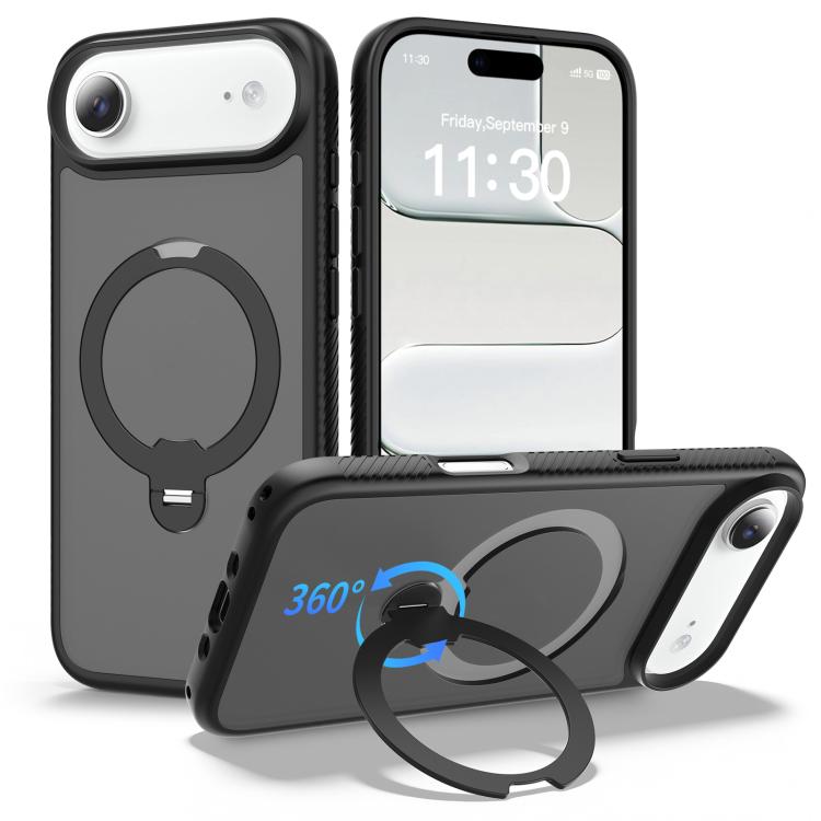Custodia per telefono antiurto con supporto magnetico girevole a 360° e airbag., For iPhone 16e / 17e, For iPhone 17 Pro Max, For iPhone 17 Pro, For iPhone 17, For iPhone Air, For iPhone 16 Pro Max