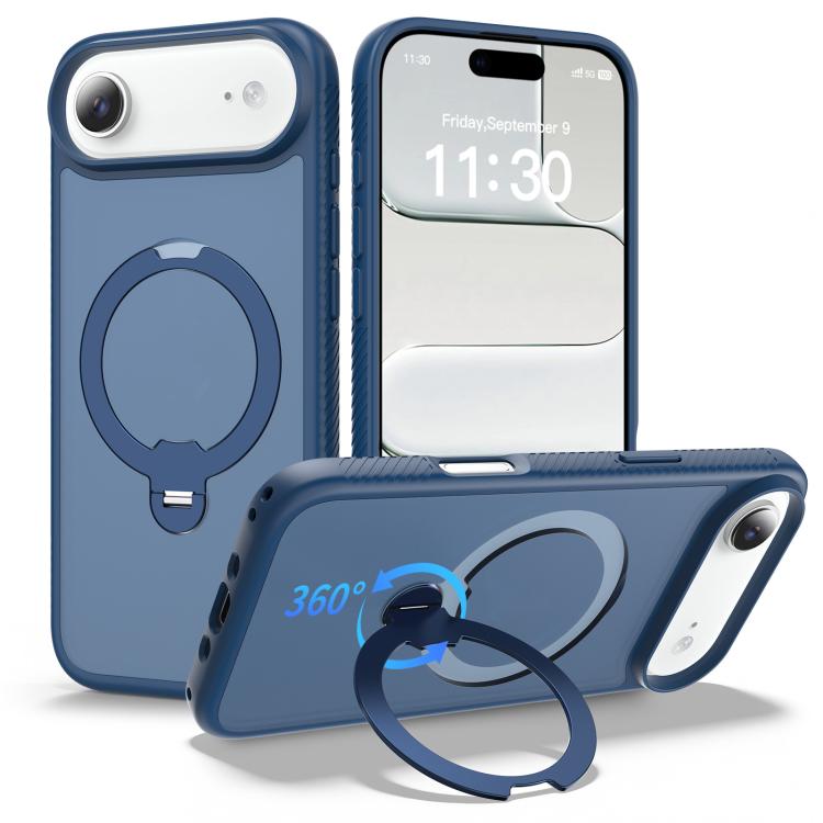 Custodia per telefono antiurto con supporto magnetico girevole a 360° e airbag., For iPhone 16e / 17e, For iPhone 17 Pro Max, For iPhone 17 Pro, For iPhone 17, For iPhone Air, For iPhone 16 Pro Max
