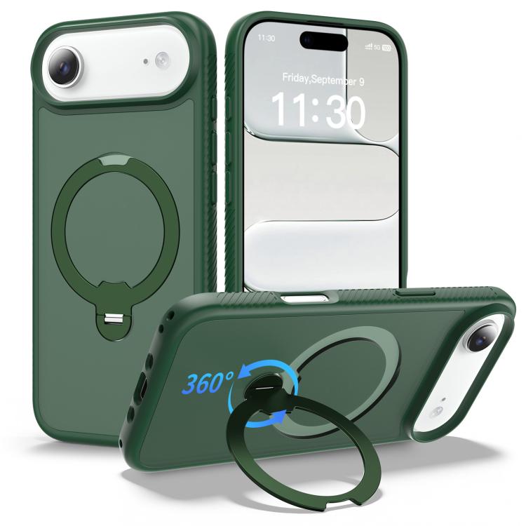Custodia per telefono antiurto con supporto magnetico girevole a 360° e airbag., For iPhone 16e / 17e, For iPhone 17 Pro Max, For iPhone 17 Pro, For iPhone 17, For iPhone Air, For iPhone 16 Pro Max