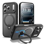 Custodia per telefono antiurto con supporto magnetico girevole a 360° e airbag., For iPhone 16e / 17e, For iPhone 17 Pro Max, For iPhone 17 Pro, For iPhone 17, For iPhone Air, For iPhone 16 Pro Max