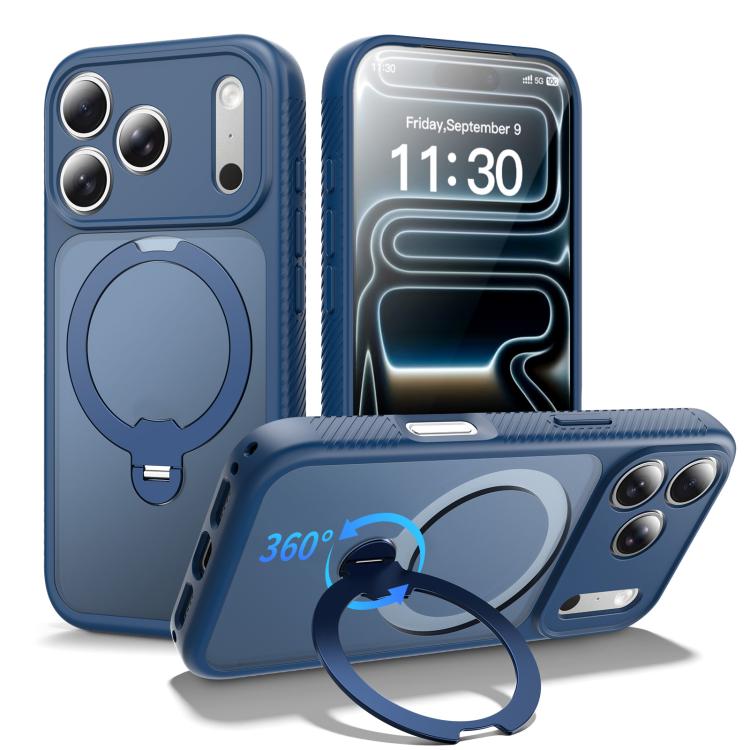 Custodia per telefono antiurto con supporto magnetico girevole a 360° e airbag., For iPhone 16e / 17e, For iPhone 17 Pro Max, For iPhone 17 Pro, For iPhone 17, For iPhone Air, For iPhone 16 Pro Max