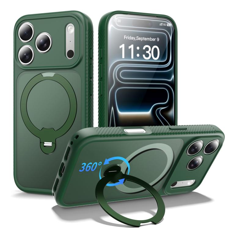 Custodia per telefono antiurto con supporto magnetico girevole a 360° e airbag., For iPhone 16e / 17e, For iPhone 17 Pro Max, For iPhone 17 Pro, For iPhone 17, For iPhone Air, For iPhone 16 Pro Max
