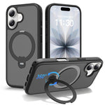 Custodia per telefono antiurto con supporto magnetico girevole a 360° e airbag., For iPhone 16e / 17e, For iPhone 17 Pro Max, For iPhone 17 Pro, For iPhone 17, For iPhone Air, For iPhone 16 Pro Max