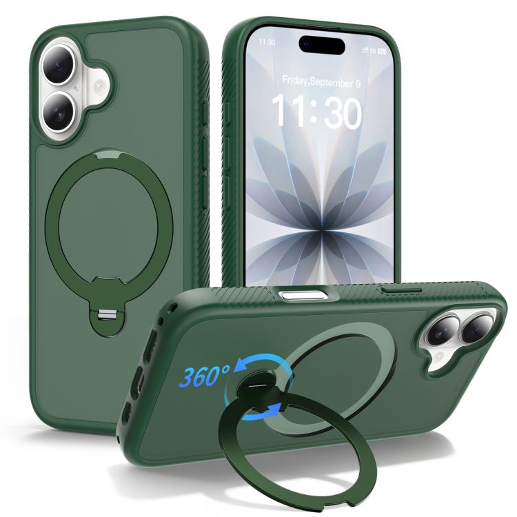Custodia per telefono antiurto con supporto magnetico girevole a 360° e airbag., For iPhone 16e / 17e, For iPhone 17 Pro Max, For iPhone 17 Pro, For iPhone 17, For iPhone Air, For iPhone 16 Pro Max