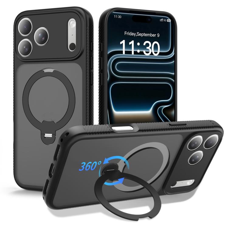 Custodia per telefono antiurto con supporto magnetico girevole a 360° e airbag., For iPhone 16e / 17e, For iPhone 17 Pro Max, For iPhone 17 Pro, For iPhone 17, For iPhone Air, For iPhone 16 Pro Max