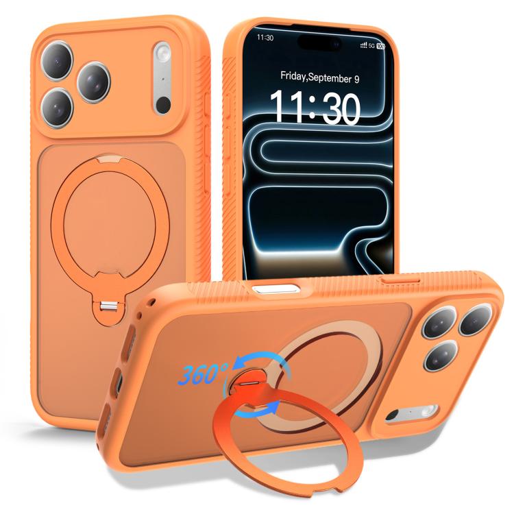 Custodia per telefono antiurto con supporto magnetico girevole a 360° e airbag., For iPhone 16e / 17e, For iPhone 17 Pro Max, For iPhone 17 Pro, For iPhone 17, For iPhone Air, For iPhone 16 Pro Max