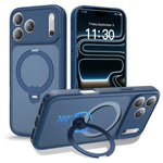 Custodia per telefono antiurto con supporto magnetico girevole a 360° e airbag., For iPhone 16e / 17e, For iPhone 17 Pro Max, For iPhone 17 Pro, For iPhone 17, For iPhone Air, For iPhone 16 Pro Max