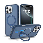 Custodia per telefono antiurto con supporto magnetico girevole a 360° e airbag., For iPhone 16e / 17e, For iPhone 17 Pro Max, For iPhone 17 Pro, For iPhone 17, For iPhone Air, For iPhone 16 Pro Max