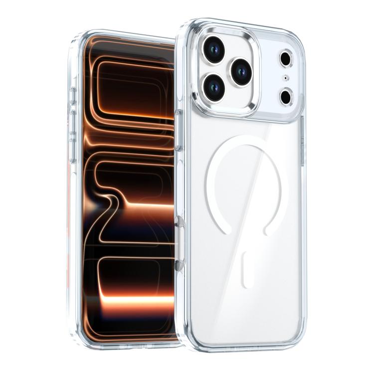 Custodia magnetica trasparente bicolore per telefono Qicai, For iPhone 17 Pro Max, For iPhone 17 Pro, For iPhone 17, For iPhone Air