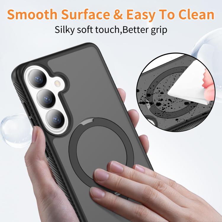 Custodia per telefono antiurto con supporto magnetico girevole a 360° e airbag., For Samsung Galaxy S26+ 5G, For Samsung Galaxy S26 Ultra 5G, For Samsung Galaxy S26 5G