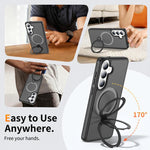 Custodia per telefono antiurto con supporto magnetico girevole a 360° e airbag., For Samsung Galaxy S26+ 5G, For Samsung Galaxy S26 Ultra 5G, For Samsung Galaxy S26 5G
