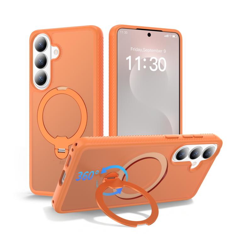 Custodia per telefono antiurto con supporto magnetico girevole a 360° e airbag., For Samsung Galaxy S26+ 5G, For Samsung Galaxy S26 Ultra 5G, For Samsung Galaxy S26 5G
