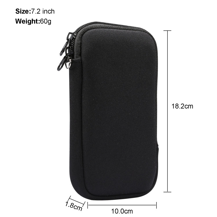 Custodia protettiva per custodia protettiva con cerniera elastica universale con cordino per smartphone Huawei Mate 20 X / 7,2 pollici, For Huawei Mate 20 X