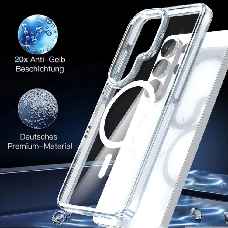 Custodia magnetica trasparente bicolore per telefono Qicai, For Samsung Galaxy S26 Ultra 5G