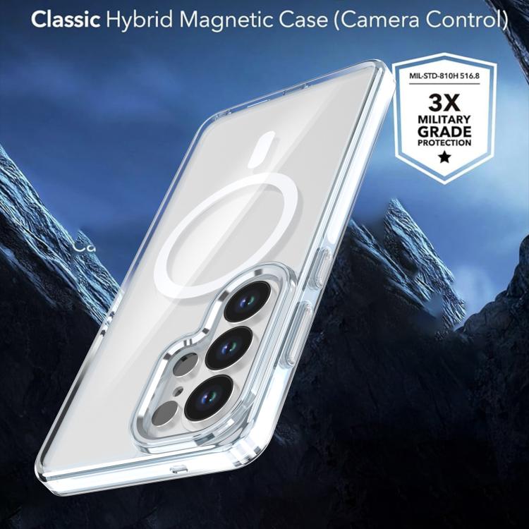 Custodia magnetica trasparente bicolore per telefono Qicai, For Samsung Galaxy S26 Ultra 5G