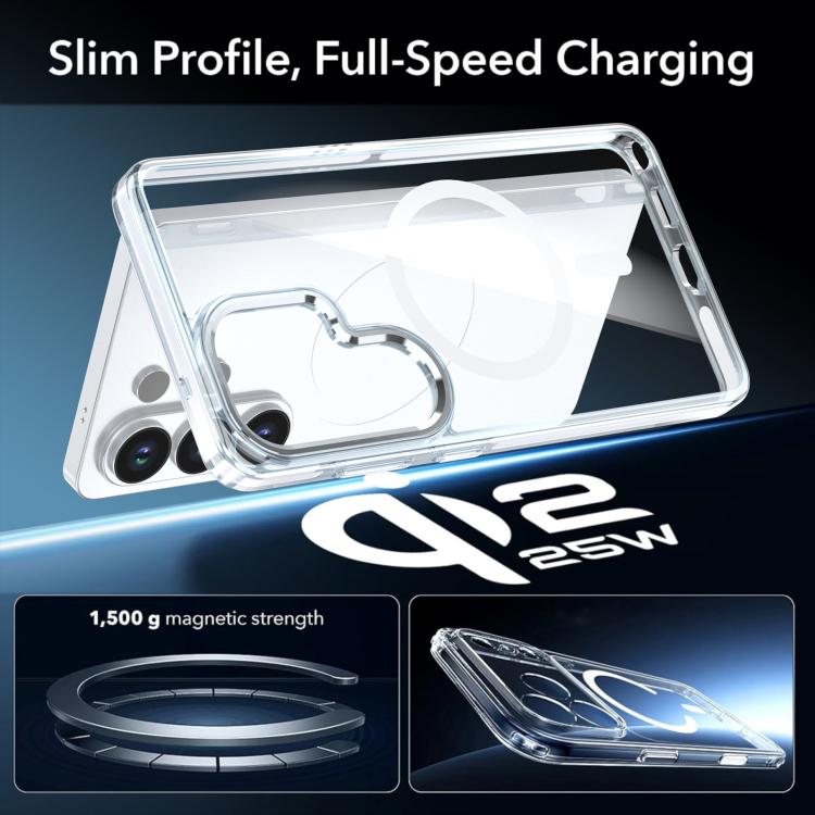 Custodia magnetica trasparente bicolore per telefono Qicai, For Samsung Galaxy S26 Ultra 5G