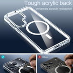 Custodia magnetica trasparente bicolore per telefono Qicai, For Samsung Galaxy S26 Ultra 5G