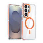 Custodia magnetica trasparente bicolore per telefono Qicai, For Samsung Galaxy S26 Ultra 5G