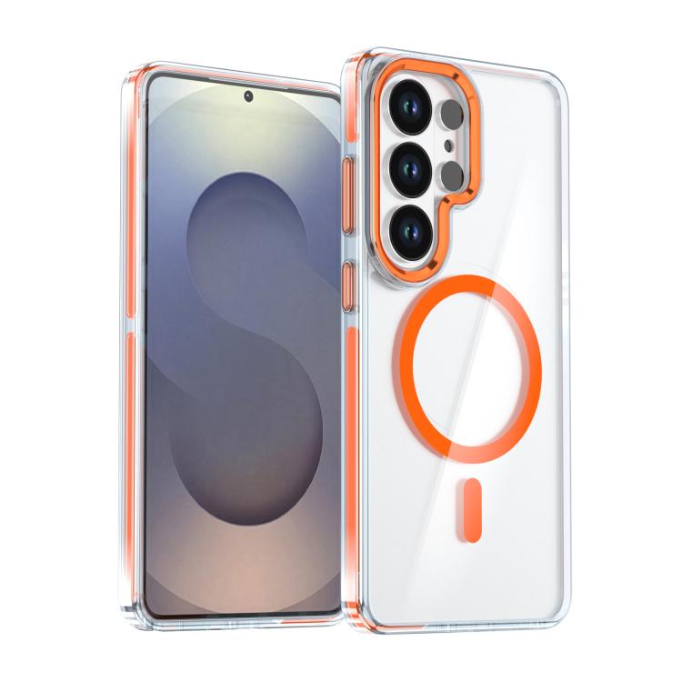Custodia magnetica trasparente bicolore per telefono Qicai, For Samsung Galaxy S26 Ultra 5G