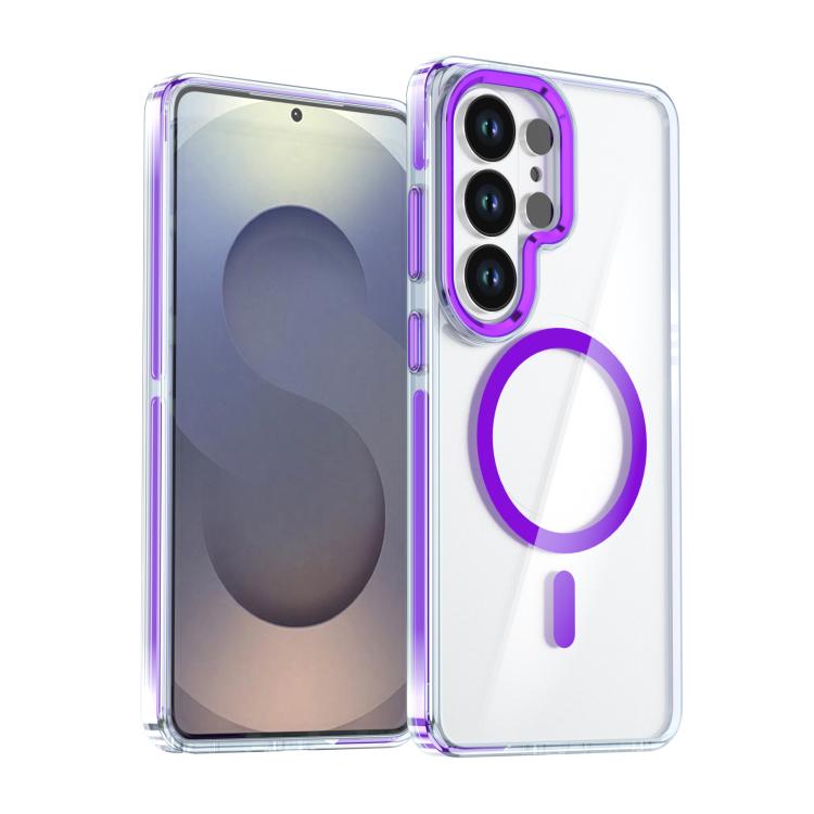 Custodia magnetica trasparente bicolore per telefono Qicai, For Samsung Galaxy S26 Ultra 5G