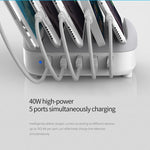 Stazione di ricarica intelligente ORICO DUK-5P da 40 W con 5 porte USB e supporto, US Plug, UK Plug, AU Plug